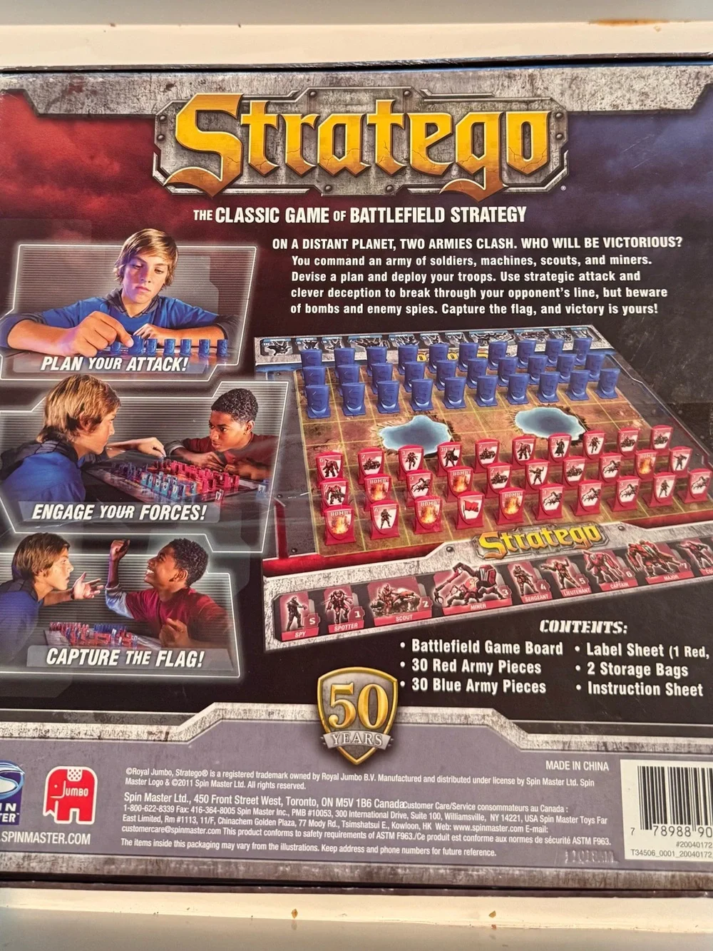 Stratego Classic Game of Battlefield Strategy Board Game 2011 50 Years Complete